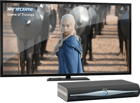 TV with Sky Box featuring Game of Thrones