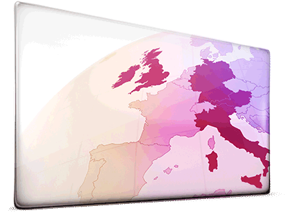 map of Europe and the Sky Media family